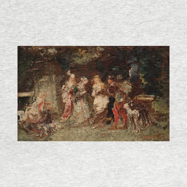 Garden Scene by Adolphe Monticelli by Classic Art Stall